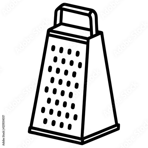 Elegant Line Art of a Grater