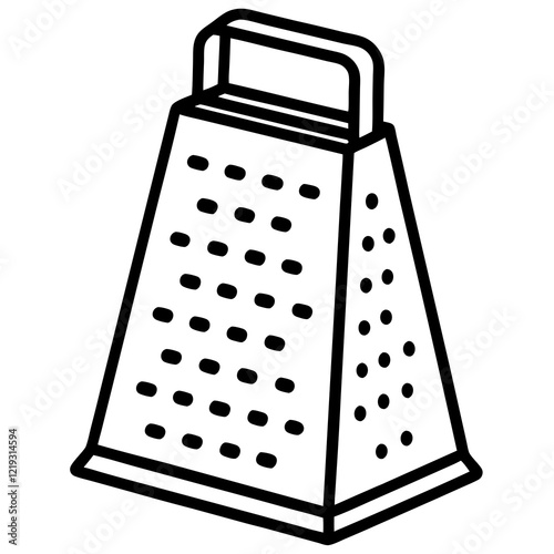 Elegant Line Art of a Grater