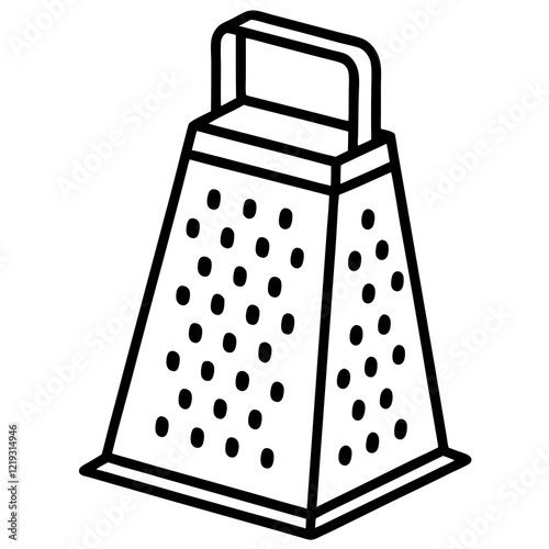 Elegant Line Art of a Grater