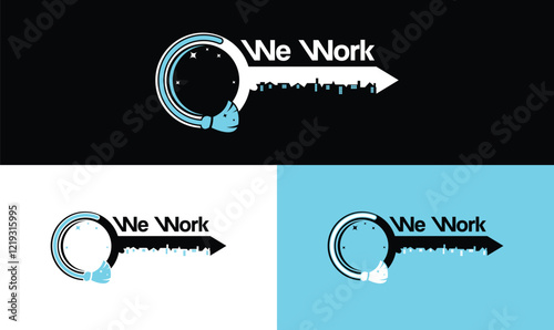 Washing key logo for cleaning and washing company