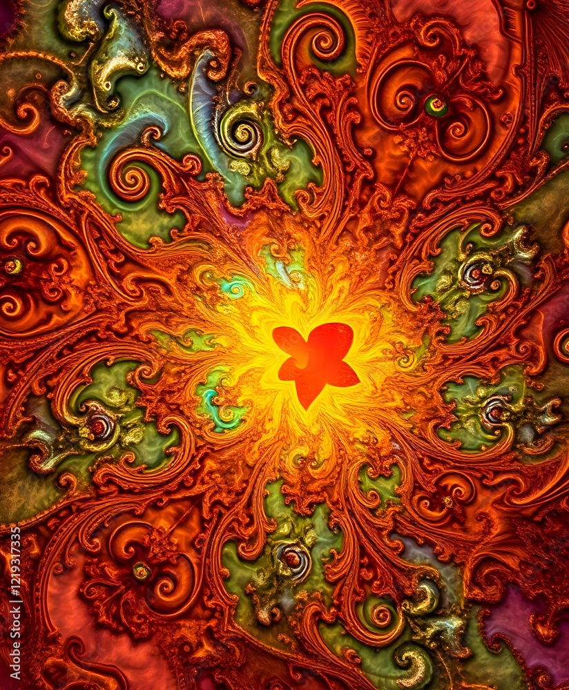 Vibrant Fractal Bloom: A Mesmerizing Abstract Design Vibrant Fractal Bloom: A Mesmerizing Abstract Design
