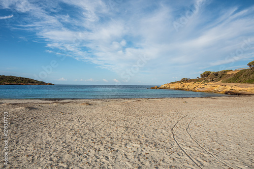 Fototapeta Naklejka Na Ścianę i Meble -  The beach of Sa Perda Longa in Sardigna with turquoise and blue water
