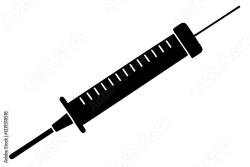 Syringe injection icon vector, medical syringe silhouette, Symbol, vector, illustration 