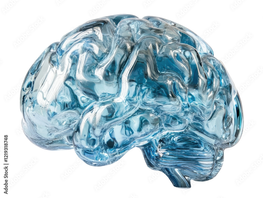 Isolated Transparent Glass Brain Isolated Transparent Glass Brain