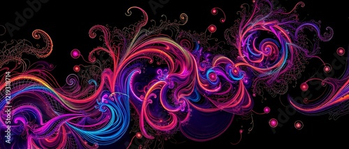 Cosmic Vortex: Swirling Julia Sets in Neon Colors