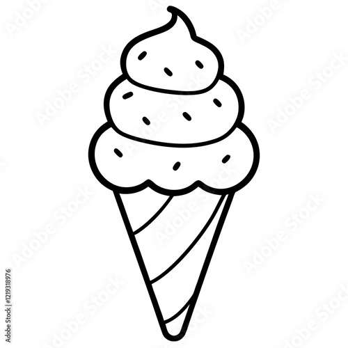 Elegant Line Art of Ice Cream Cones