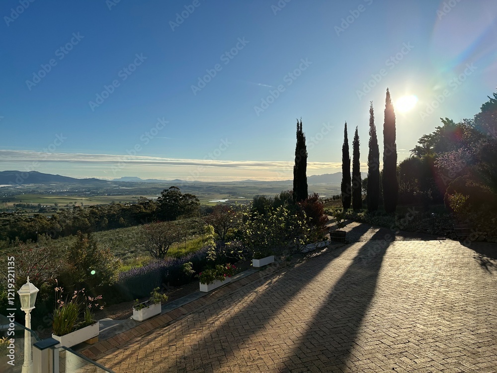 Obraz premium sunset tuscany style landscape