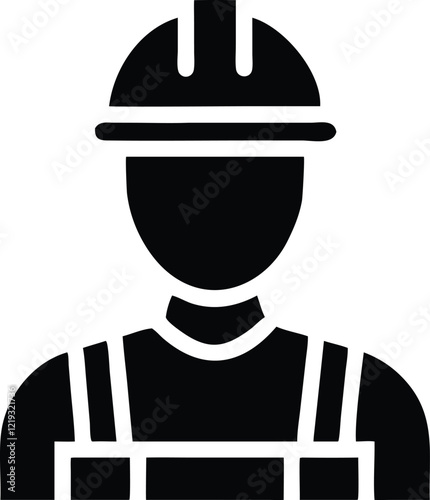 Construction labor vector icon.