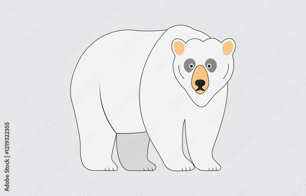 Fototapeta premium Hand drawn bear cute cartoon illustration on white background 