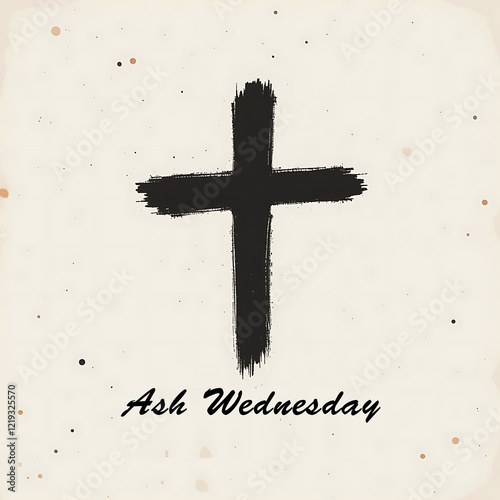 Ash Wednesday Cross Design Simple Religious Art Print