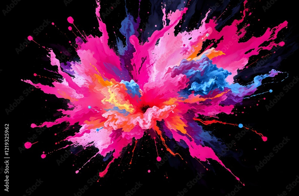 Vibrant Cosmic Explosion - Abstract Expressionist Art Vibrant Cosmic Explosion - Abstract Expressionist Art