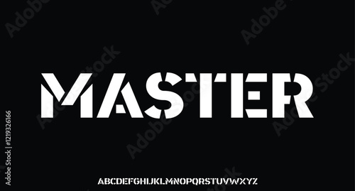 Master, Abstract technology science alphabet lowercase font. digital space typography vector illustration design