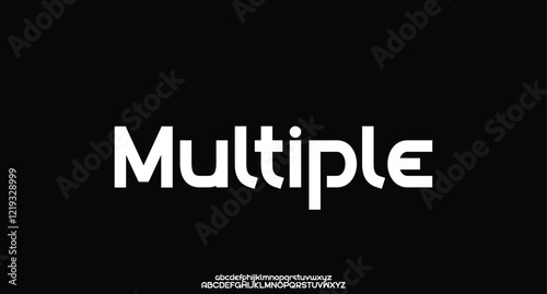 Multiple, Abstract technology science alphabet lowercase font. digital space typography vector illustration design