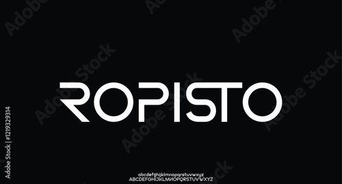 Ropisto, Abstract technology science alphabet lowercase font. digital space typography vector illustration design