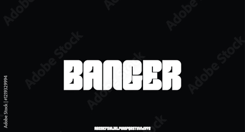 Banger, Abstract technology science alphabet lowercase font. digital space typography vector illustration design