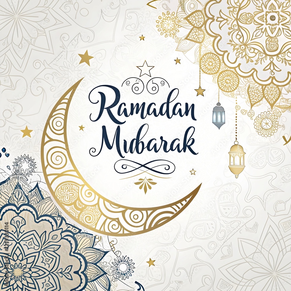 Obraz premium Ramadan mubarak islamic background design