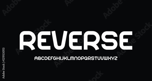 Reverse, Abstract technology science alphabet lowercase font. digital space typography vector illustration design