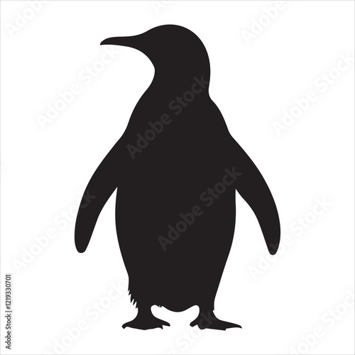 Simple Silhouette of a Penguin Against a Light Background