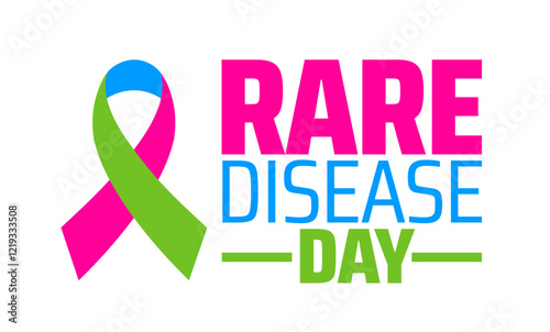 Rare Disease Day background banner or poster design template. observed every year in February. Holiday concept. Use to any Template, card, poster, placard, template.