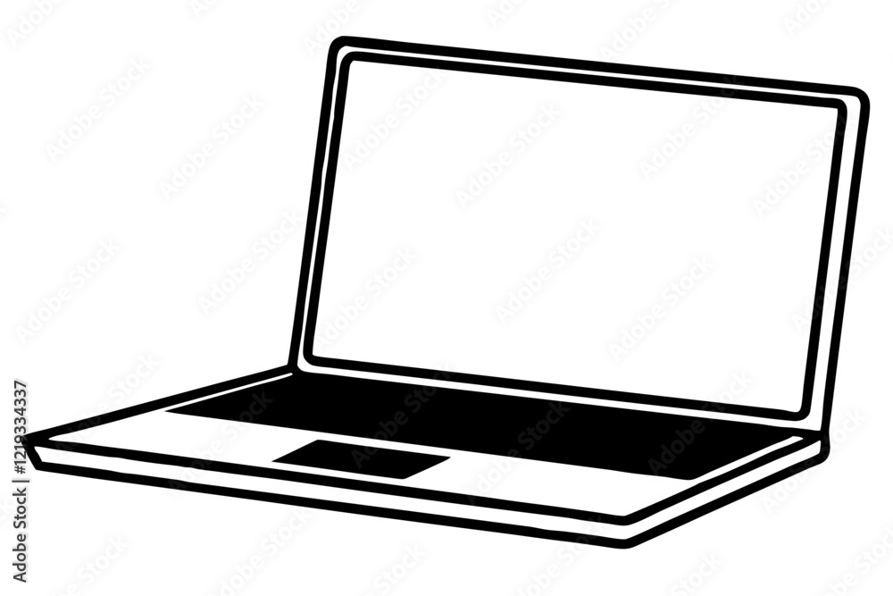 Laptop Vector Illustration Line Drawing - SVG Laptop Vector Illustration Line Drawing - SVG