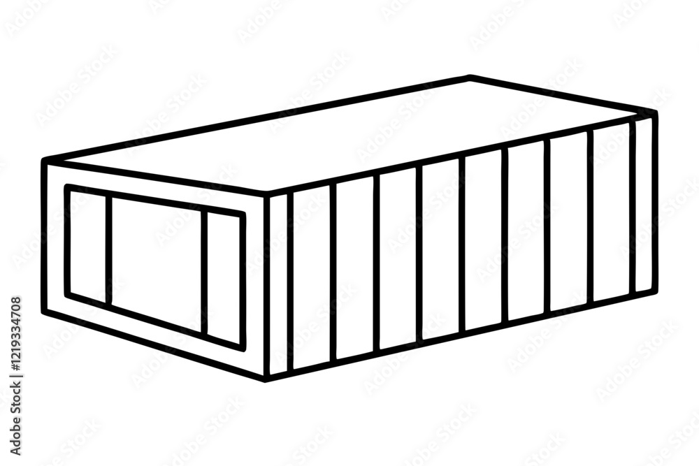 Minimalist Shipping Container Icon - Clean Line Art Design (SVG) Minimalist Shipping Container Icon - Clean Line Art Design (SVG)
