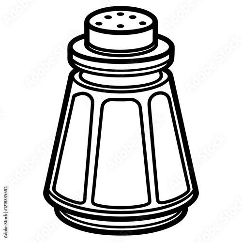 Geometric Salt Shaker Outline Vector