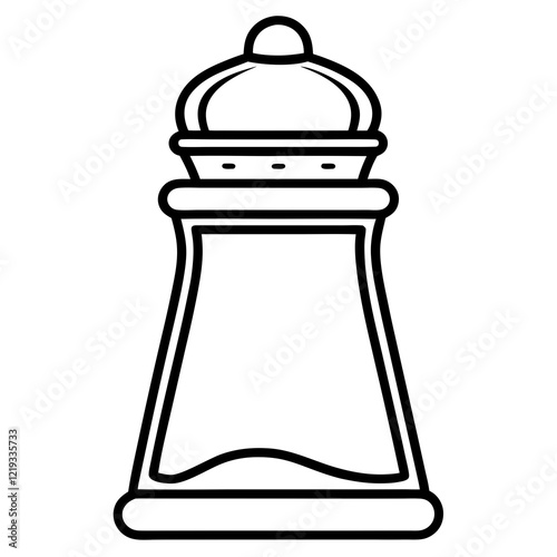 Geometric Salt Shaker Outline Vector