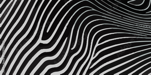 Wallpaper Mural Minimalist Abstract Black Background Featuring Flowing White Wavy Lines in a Dynamic and Elegant Pattern. Modern Digital Art Design with Contrasting White Curvilinear Waves on a Sleek Black Backdrop Torontodigital.ca