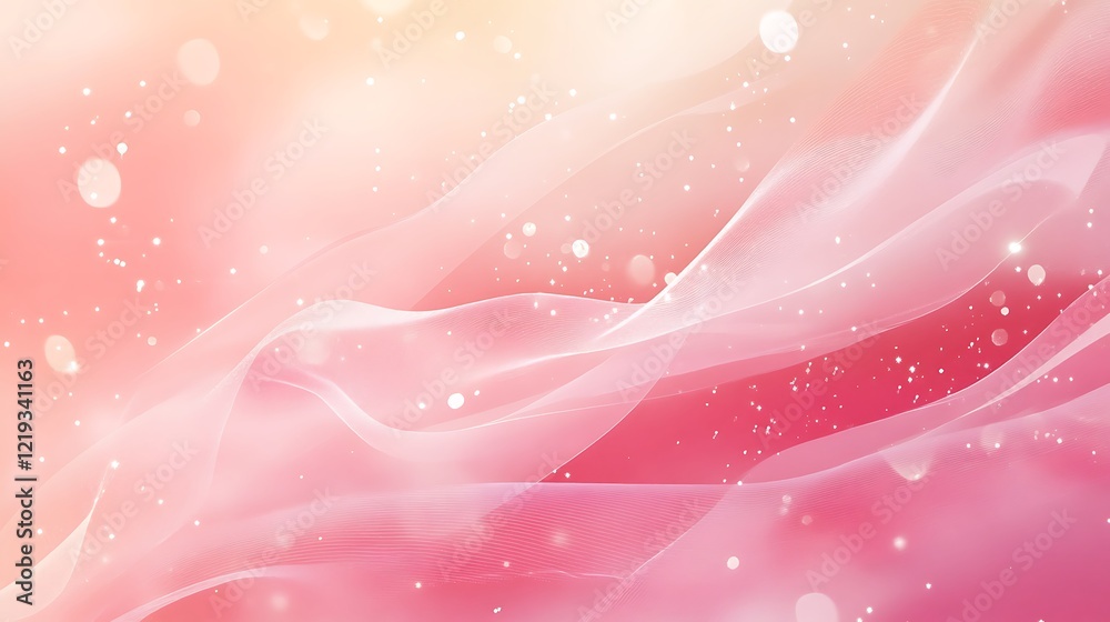 Abstract Pink Wave Background With Sparkling Lights Abstract Pink Wave Background With Sparkling Lights