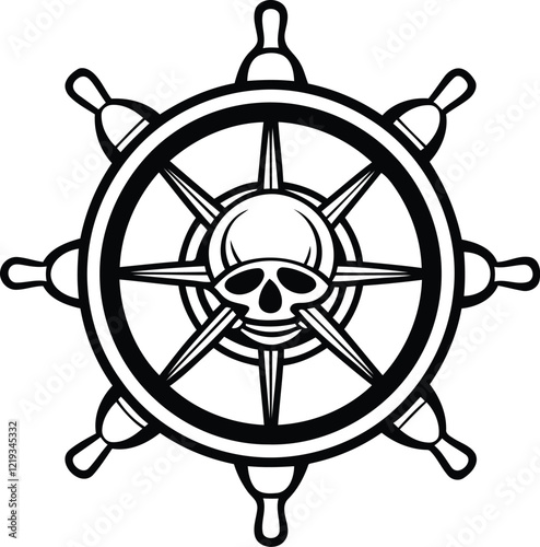 Creative pirate emblem vector illustration, pirate emblem silhouette, pirate emblem line art, pirate emblem vector icon design