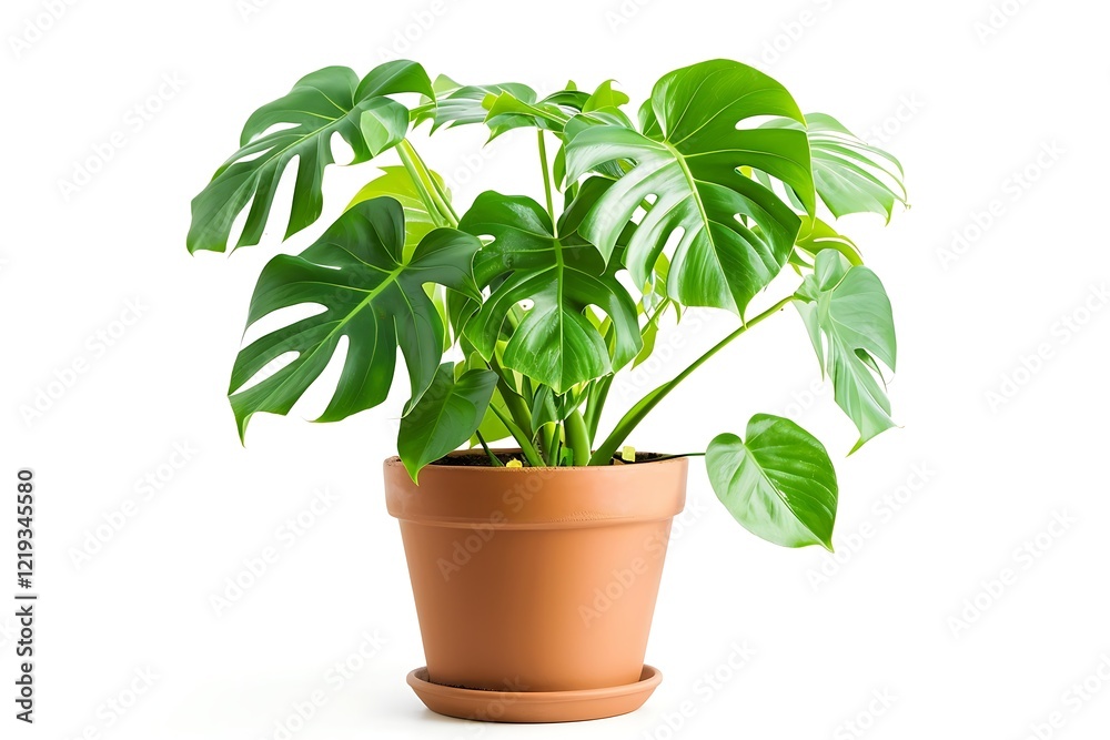 custom made wallpaper toronto digitalMonstera plant in pot isolated on white background