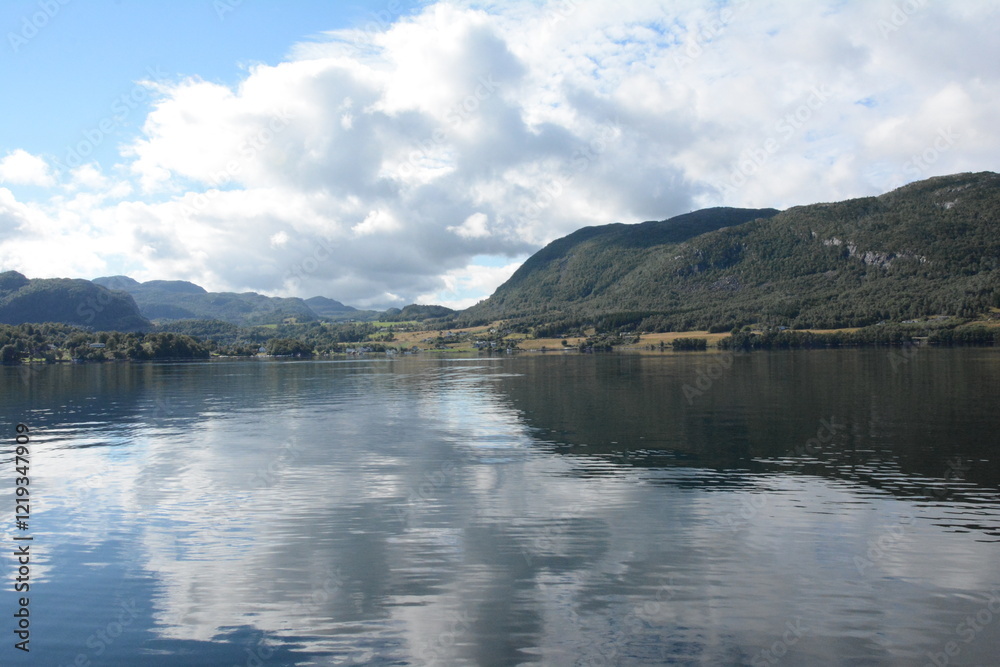 River and lake in the Norway hills in summer River and lake in the Norway hills in summer