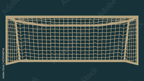A flat vector illustration of soccer goalkeeper bar drawing isolated
