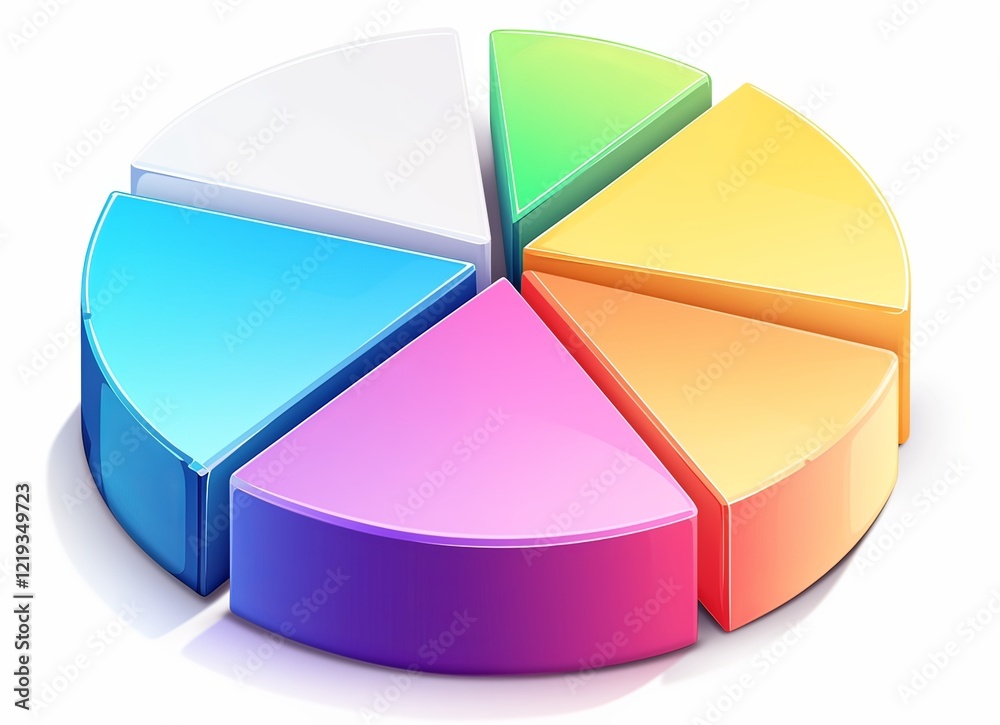 Obraz premium 3D Pie Chart Icon with Colorful Segments