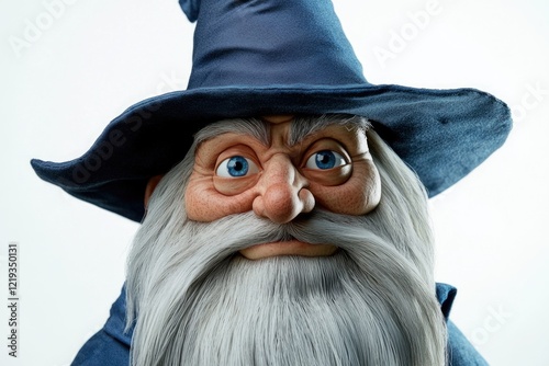 A detailed view of a statuesque wizard figure, perfect for use in fantasy-themed illustrations and designs photo