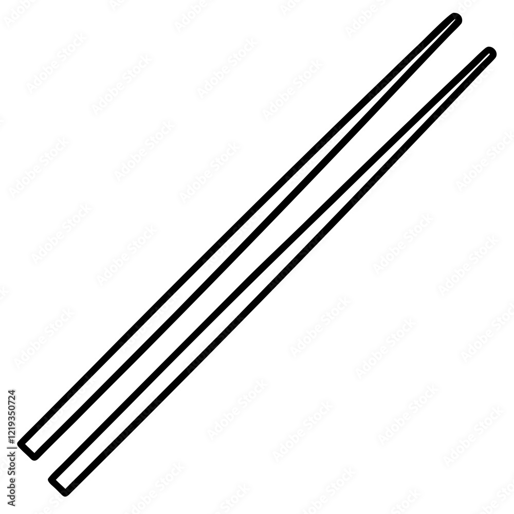 Minimalist Chopsticks Line Art Vector Design Minimalist Chopsticks Line Art Vector Design