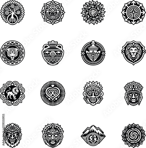 Glyph Symbol Icons of African Heritage

