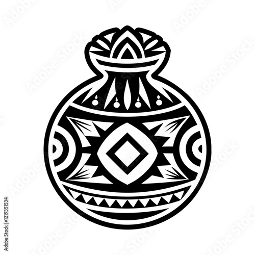 Calabash art symbol, glyph style icon
