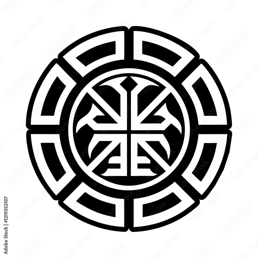 A glyph style icon depicting nyame symbol A glyph style icon depicting nyame symbol