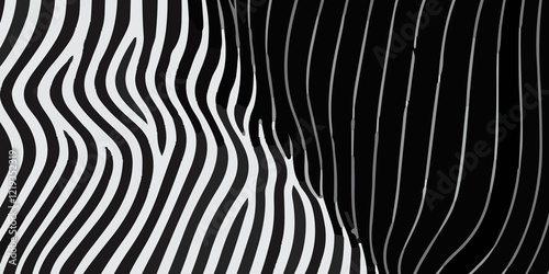 Wallpaper Mural Minimalist Black Background with an Intricate Pattern of Flowing White Wavy Lines: A Modern Abstract Design. Elegant Abstract Design Featuring a Black Backdrop with Contrasting White Wavy Lines Torontodigital.ca