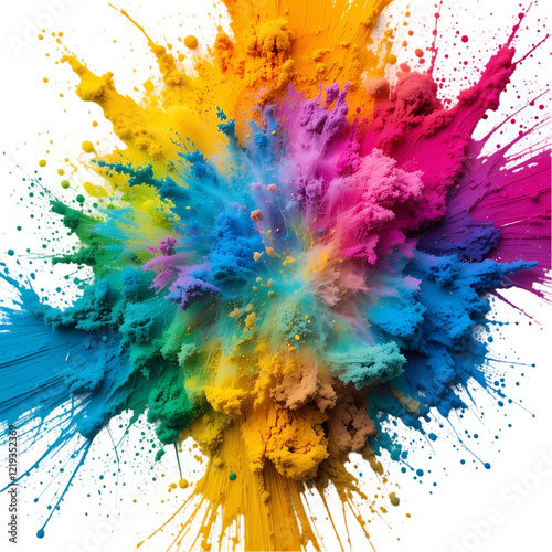 Fototapeta Naklejka Na Ścianę i Meble -  Vibrant Rainbow Color Explosion Abstract Background Design Art Fun Bold Paint Image Photo Burst     
