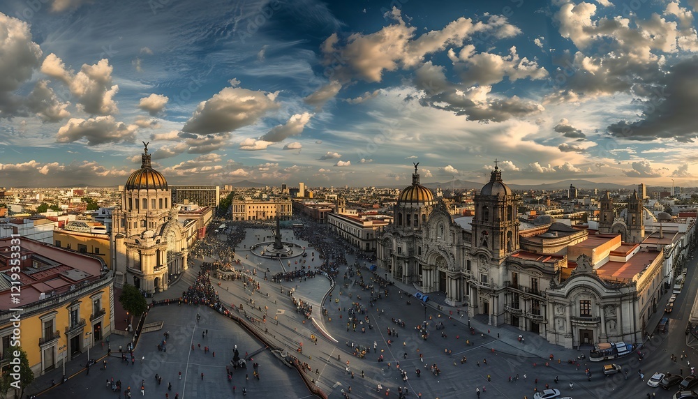 Obraz premium Panoramic view of Plaza de Espana in Seville, Spain