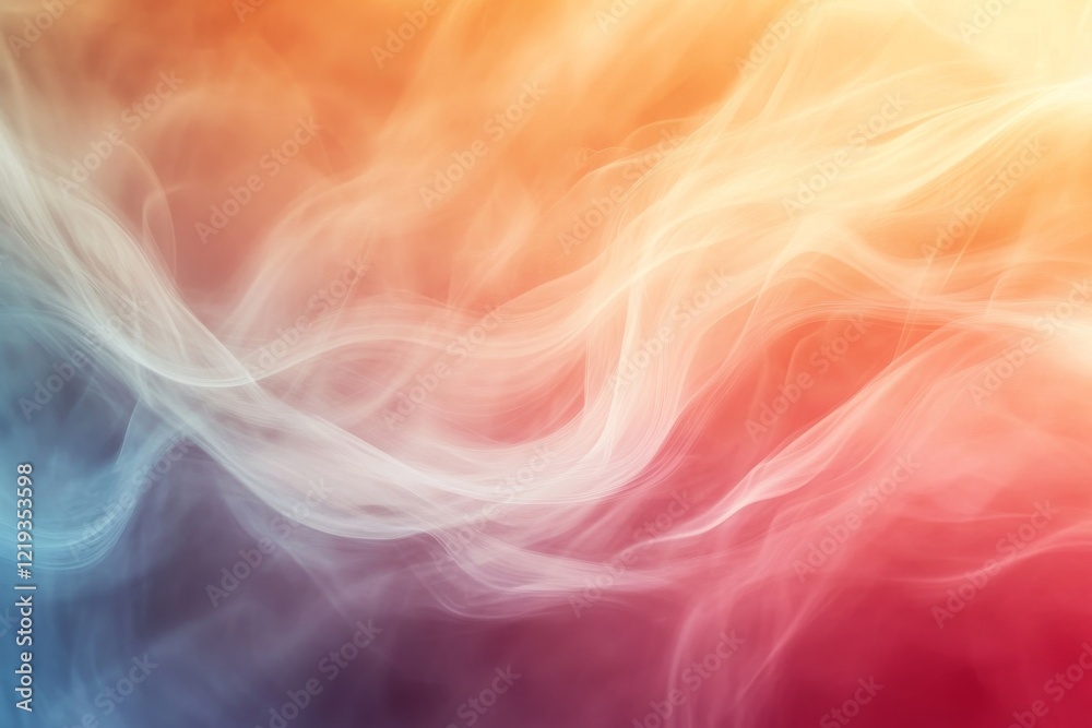Obraz premium Abstract Flowing Smoke with Orange and Blue Hues