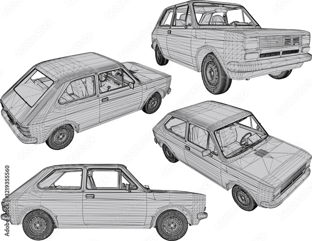 Fototapeta premium vector illustration design of classic vintage old car vehicle for family 