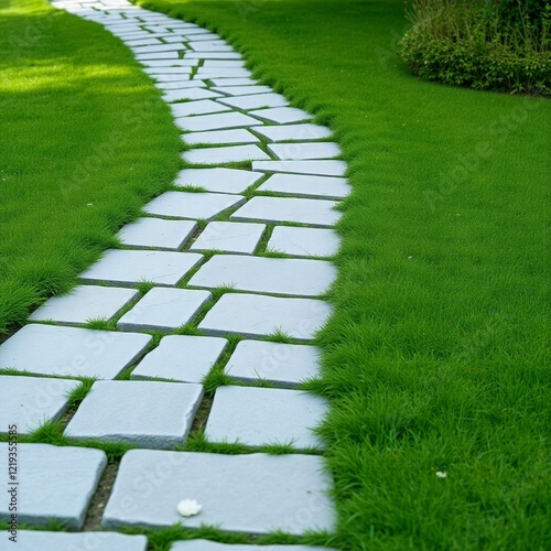 Garden path, grey stone.