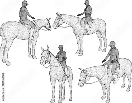 vector illustration design of professional horse rider for jockey competition  