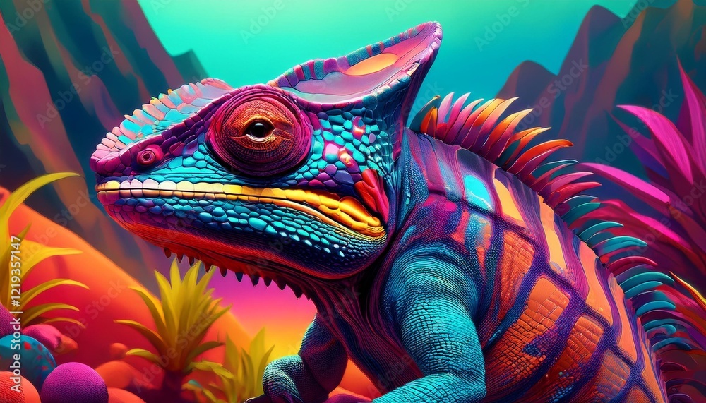 Obraz premium iguana on a tree