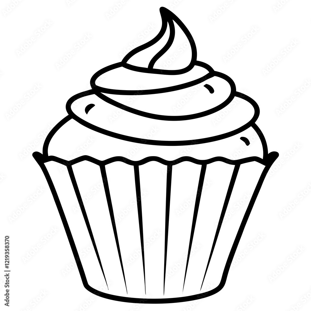 Minimalist Cupcake Line Art Vector Design Minimalist Cupcake Line Art Vector Design