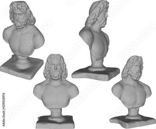 sketch vector illustration silhouette design statue half body philosopher thinker roman greek classic vintage ethnic europe
