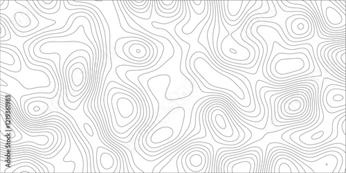 Wavy papercut abstract background, wavy line background, geographic grid vector. Geographic abstract grid. Modern black and white topographic contours lines of mountains. Geographic curved, vector ill